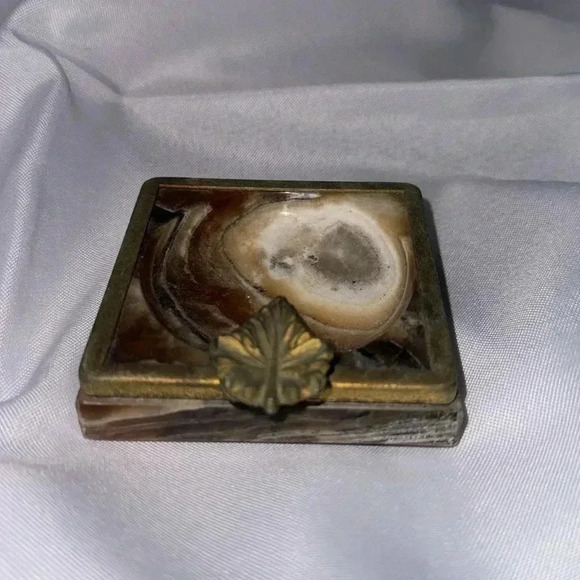 Vintage Art Deco Onyx Marble Ashtray & Heart Trinket Box Set - Picture 5 of 10